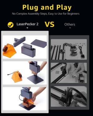 LaserPecker 2 Laser Graveur Machine de Gravure Laser 60W Portable App Control Decoupeur Laser Machine a Graver Laser Engraver pour B