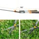 AIRAJ Hedge Shears (60 cm), with serrated blade in three sections and non-stick coating, manual hedge shears for trimming, ideal for