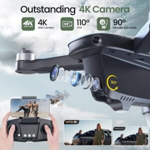 71Xbjee4fcL._AC_SL1500_.jpg Holy Stone HS175D Drone with 4K Camera pour adultes, quadricoptere RC pliable avec retour automatique GPS, moteur sans balais, suive
