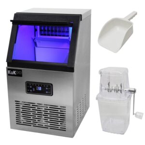 71XjTHSAzTL._SL1500_-1.jpg Machine à glaçons professionnelle inox 40 kg/24h avec broyeur à glace