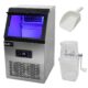 Professional Stainless Steel Ice Cube Maker for Restaurants, Bars and Tea Rooms, 40 kg of Ice Cubes in 24 Hours, Crushed Ice Crusher