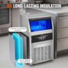 VEVOR Commercial Ice Maker 41kg24h Ice Preparation Device 45 Ice Cube Trays Storage Capacity 11kg Auto Cleaning Without Freestandin