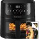 HAIMEEC Air Fryer 4L, 8-in-1 Oil-Free Deep Fryer with Viewing Window, 1350W with Digital Touch Screen, Adjustable 30C-200C, 90 Le