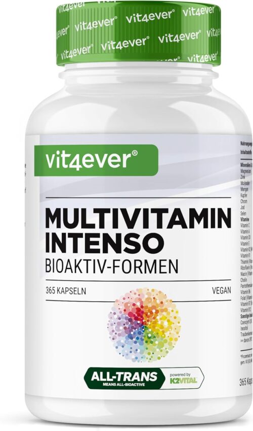 Multivitamines A-Z, 365 gélules, 26 bioactives, haute dose