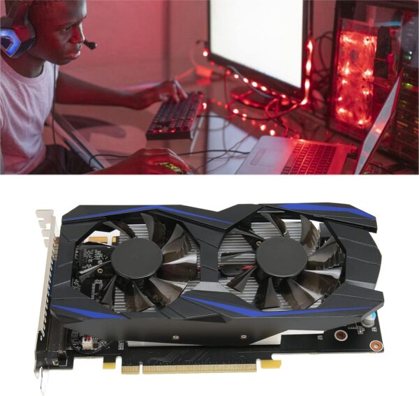 Gaming Graphics Card, 6GB 192Bit GDDR5 Dual Fan Computer Graphics Card, Multimedia Interface HD DVI and VGA Interface, Support Stere