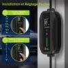SYNCWIRE Electric Car Charger 7.5 m Type 2 Cable 68101316A Adjustable Electric Current, Schuko Plug Charging Station Wallbox P