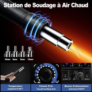 Station de soudage 750W Yofuly 2 en 1 air chaud 200-480°C