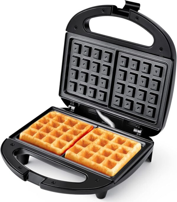 YASHE Appareil a gaufre, 750W Gaufrier Electrique, Machine a Gaufre pour 2 Gaufres, Plaques Antiadhesives, Temperature Automatique,