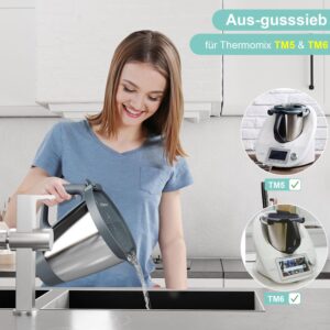 OTOmitra Passoire a pates pour Thermomix TM6 TM5, aide a egoutter et protection anti-eclaboussures, passoire a pates sans BPA, passo