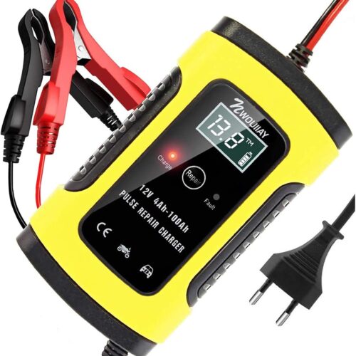 NWOUIIAY Car Battery Charger 6 A12 V Intelligent LCD Screen with Multiple Protection Repair Type for Car, Motorcycle or Boats