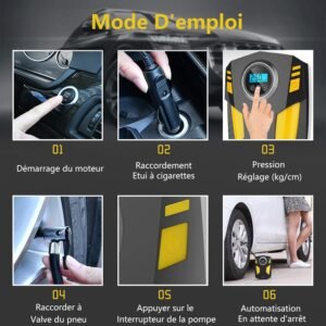 71YVjpnnqVL._AC_SL1500_.jpg SYTUNG Portable Digital Car Tyre Inflator with 3 Nozzle Adapters and LED Digital Light 12V Fast Electric Air Pump for Tyres and Othe