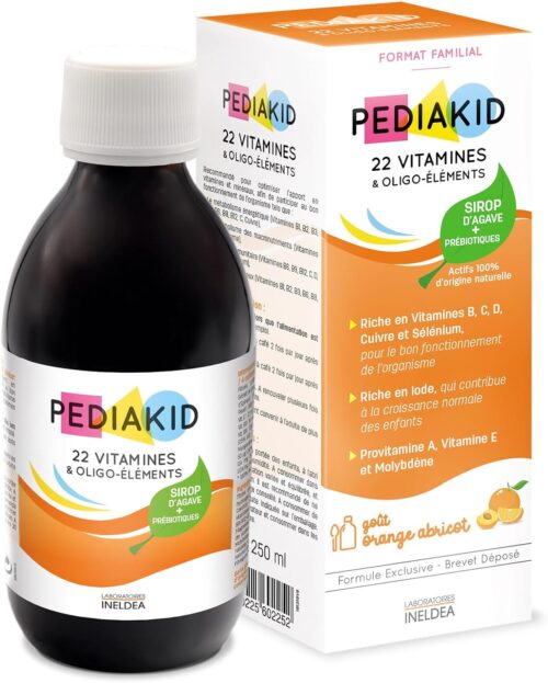 Pediakid Complement Alimentaire Naturel 22 VitaminesOligo-Elements Formule Exclusive au Sirop d'Agave Optimise Apports en Vitamines