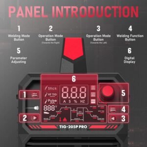 YESWELDER Poste a Souder TIG avec Impulsion 205Amp Grand ecran LED, 230V ARCDC TIGPULSE TIG 3 en 1, Machine a souder TIG, Amorcage