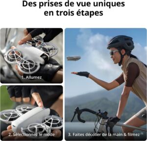 DJI Neo Fly More Combo polyvalent, Mini Drone avec camera 4K, drone autonome 135g, fonction follow me, demarrage manuel, suivi de sc