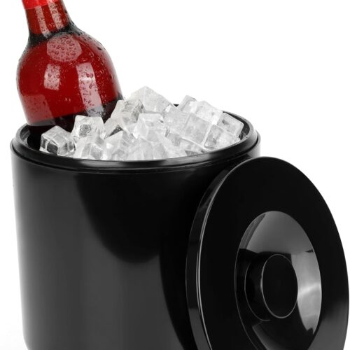 71YsiRXZRtL._AC_SL1500_.jpg Kurtzy Black Insulated Ice Bucket with Lid Ice Tongs 4 L Double-Walled Ice Bucket Keeps Ice Frozen for Long Time Bar, Partie