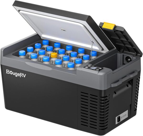 BougeRV CRPRO Glaciere a Compression, Frigo Voiture 20 litres(-22C10C), 1224V DC 110-240V AC Glaciere Voiture, Frigo Compression