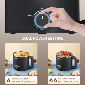 Vocha Multicuiseur Electrique, petite marmite electrique en acier inoxydable 1,6 L, hot pot electrique portable pour chambre d'etudi