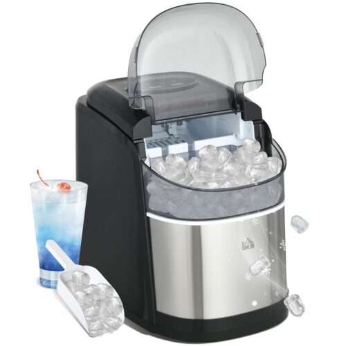 Machine à glaçons HOMCOM 12 kg/24h autonettoyante LED