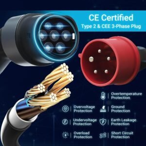 Borne de recharge Tera Level 2 CE - câble cuivre 6 m, 16A