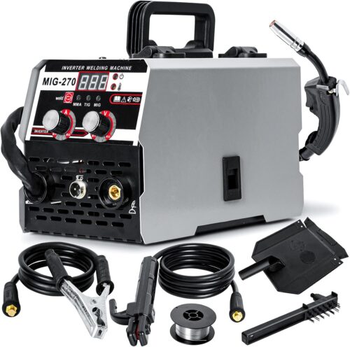 Poste a Souder Mig 250A, 3 en 1 Mig Welder Inverter, Affichage NumeRique LED Tig Mig Welder, Poste de Soudage Portable, 240V Machine