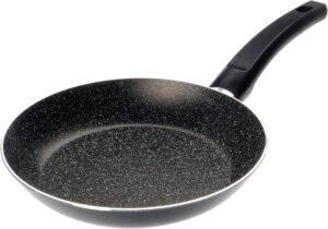 Alluflon Tradizione Italia Poele a frire avec surface en pierre, revetement anti-adhesif et anti-rayures, Lavable au lave-vaisselle,
