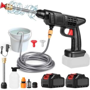 71a90Rd05XL._AC_SL1500_.jpg Nettoyeur Haute Pression sans Fil 30Bar, Nettoyeur Haute Pression sur Batterie 6000mAh, avec Chargeur et Tuyau de 5M, 435 PSI Pistol