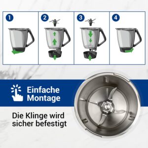 Couteau TM5 VIOKS remplacement inox SUS420 pour Thermomix