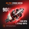 VEVOR Air Compressor Silent 8L Tank Oil Free Air Compressor 900W 1.2HP 3.7m3h to 6.2bar 70dB for Car Repair Inflating Tires Spray P