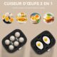 YASHE Cuiseur a œufs, cuisinier d'œufs compact de 400 W, 6 œufs faciles a peler, oeufs mollets, oeufs moyens, oeufs durs, Poacher, f