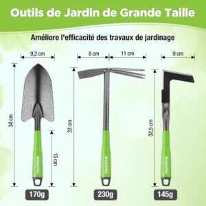 Kit outils de jardin WORKPRO 6 pièces en acier inoxydable