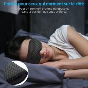 Masque de Nuit Innovant 2025 pour Hommes et Femmes, Conception Masque de Sommeil qui Bloque la Lumiere pour Dormir, les Siestes, la