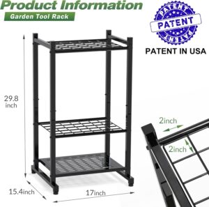 Garden Tool Organizer for Garage - Holds 35 Long Tools
