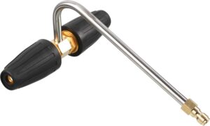 71aUXCZPsaL._AC_SL1500_.jpg Tool Daily JT030 Nettoyeur de Gouttiere pour Nettoyeur Haute Pression, 2 Buses Rotatives, Raccord Rapide 14 Pouce, 3300 PSI, Acier
