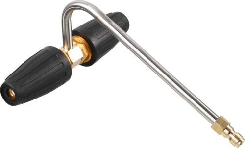 Tool Daily JT030 Nettoyeur de Gouttiere pour Nettoyeur Haute Pression, 2 Buses Rotatives, Raccord Rapide 14 Pouce, 3300 PSI, Acier