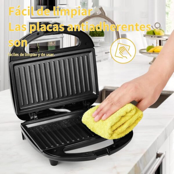 YASHE Grill Panini, 750W Appareil Panini avec Plaques Anti-adhesif, Appareil Croque Monsieur, Temperature Automatique, Indicateur LE