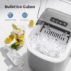Portable Ice Maker with Handle, 9 Ball Shaped Ice Cubes Ready in 6 Minutes, 26 lbs24h, Self-Cleaning Function with Ice Scoop and Ba