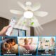 Ulikey Ventilateur Plafond avec Lumiere, Lampe Ventilateur Plafonnier, Ventilateur avec Telecommande et Lumiere, Silencieux, 3 Vites