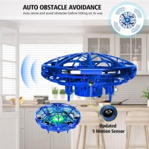 Kizplays Mini Drone UFO, Drone Volant Telecommande, Lumieres LED, Induction Infrarouge, Jouet Volant Telecommande et Rechargeable, D