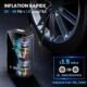 Portable Air Compressor, Mini Wireless Car Tyre Inflator with LED and USB C Port 150 PSI Rechargeable Battery, Fast Inflation, Compr