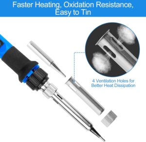 WinGluge Fer a Souder Etain de Precision, Kit de Soudure 80W Temperature Reglable 180-480C Visible, 5 Pointes de Rechange et Suppor