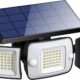 intelamp Lampe Solaire Exterieur 6000mAh Lumiere Solaire Exterieure avec Detecteur de Mouvement 1200LM IP65 Eclairage Exerieur Solai