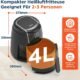 Friteuse sans huile Midea 4L 1500W, 8 programmes, 200°C