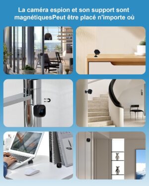 AOBOCAM Spy Camera, WiFi 1080P Bluetooth Mini Surveillance Camera IndoorOutdoor Wireless with Discrete WiFi Remote Recording, Mini