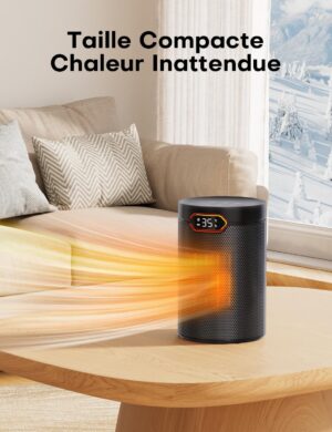 Chauffage d'appoint QEXREED 1500W PTC avec télécommande