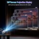 4K Mini Portable Projector WiFi 6 BT 5.4, Video Projector with Auto Keystone, 130 Inch, 180 Rotation, Compatible with HDMITV Stick