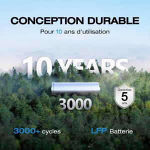 Station electrique portable EF ECOFLOW RIVER 2 Pro, batterie LiFeP04, 768 Wh, charge rapide en 70 min, 3 prises CA de 800 W, generat