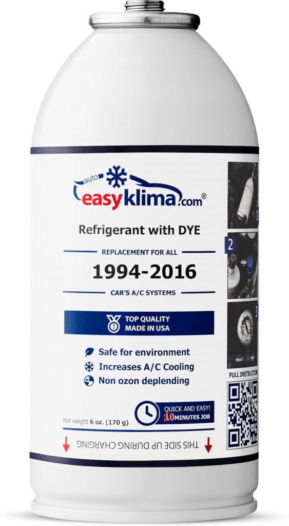 71behraASbL._AC_SL1500_.jpg auto easy klima EasyKlima R134a Air Conditioning Gas with UV Te Dye Allows you to easily recharge your air conditioning system for