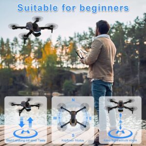 Drone avec camera, Moteur sans balais FPV Drone avec ecran 2.4 inch adulte, Auto-Hover, Controle gestuel, 32GB SD Card with Card Rea