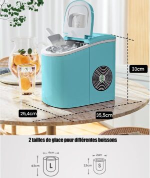 Machine à glaçons RELAX4LIFE autonettoyante 12 kg/24h