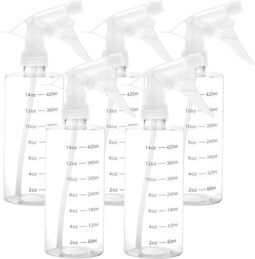 Youngever Lot de 5 Vaporisateur Vide Plastique 500ML, Bouteille Pulverisateur 500ML, Flacons Pulverisateurs